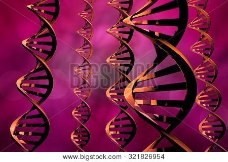 Abstract Dna Strand Double Helix Genetics 3d Illustration