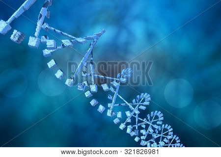 Abstract Dna Strand Double Helix Genetics 3d Illustration