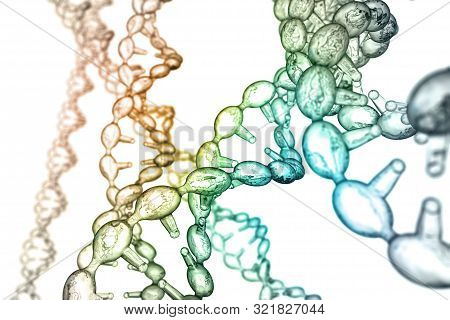 Abstract Dna Strand Double Helix Genetics 3d Illustration