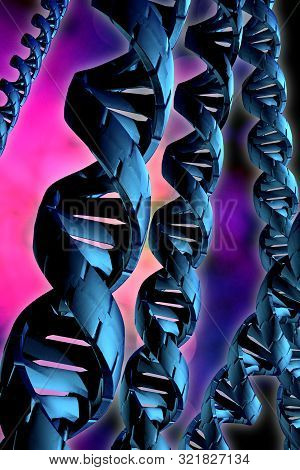 Abstract Dna Strand Double Helix Genetics 3d Illustration