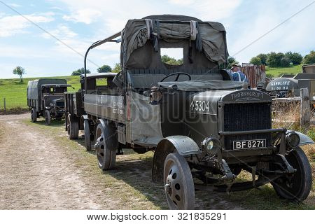 Blandford Forum.dorset.united Kingdom.august 24th 2019.a Thornycroft Truck Used During The First Wor