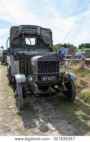 Blandford Forum.dorset.united Kingdom.august 24th 2019.a Thornycroft Truck Used During The First Wor