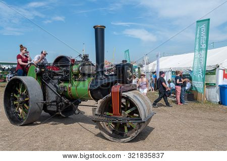 Blandford Forum.dorset.united Kingdom.august 24th 2019.a Vintage Steam Powered Aveling And Portrer S