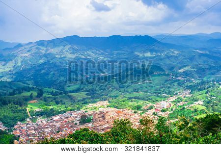 View On Aerial View Of Village Jerico Antioquia, Colombia