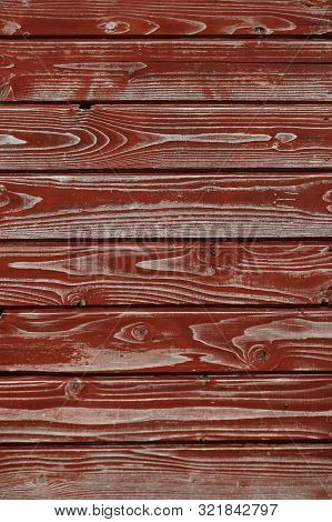 Old Wooden Shabby Boards Dark Red. Vintage