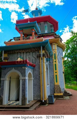 Chinese Pavilion (creaking Gazebo) In The Catherine Park In Tsarskoye Selo, Pushkin, Russia