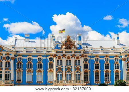 Catherine Palace Is A Rococo Palace Located In The Town Of Tsarskoye Selo (pushkin), 30 Km South Of 