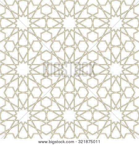 Seamless Geometric Ornament Based On Traditional Arabic Art.brown Color Lines.great Design For Fabri
