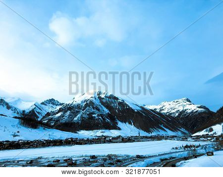 Beautiful Mountains In Italy Livigno. Ski Resort. Alps.