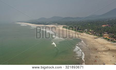 Shiva Statue And Gopuram Tower On The Coast Of The Arabian Sea In Murdeshwar, India