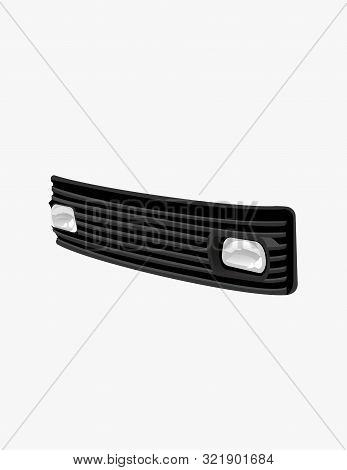 Old Car Radiator Grill Vector Illustration On White Background