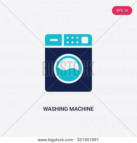 two colored washing machine vector icon from cleaning.
