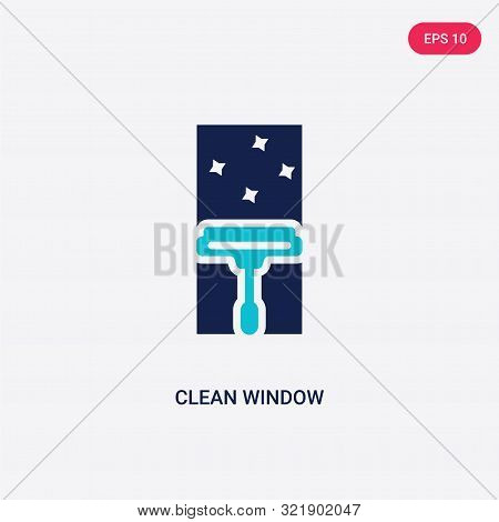 two colored clean window vector icon from cleaning.