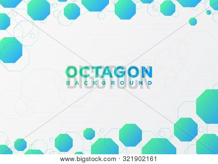 Octagon Abstract Background Modern Design And Minimal Style. Vector Illustration