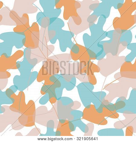 Overlapping Fall Leaf Design, Vector Seamless Pattern