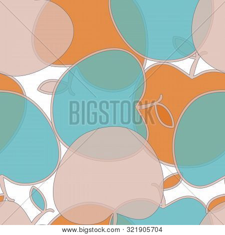 Overlapping Apples In Updated Fall Colors, Vector Repeat Pattern