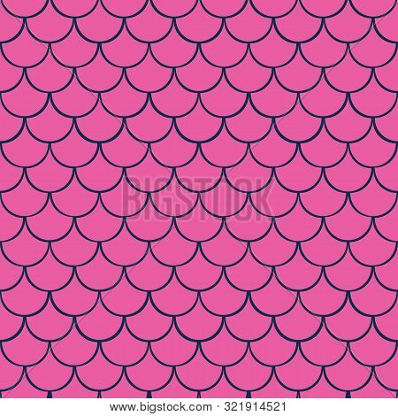 Mermaid Fish Scale Waves Vector Seamless Pattern