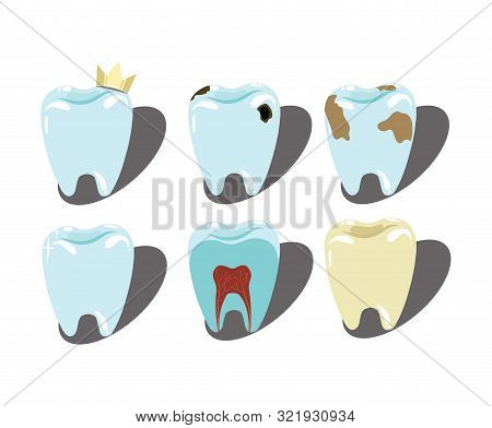 Cartoon Set Teeth. Vector & Photo (Free Trial) | Bigstock
