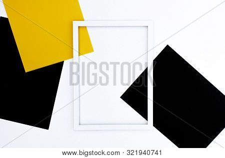 Contrast Colorful Background With White Frame. There Is A Place For Text.