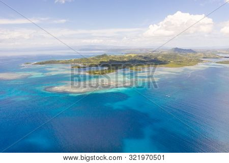 Bucas Grande Island, Philippines. Beautiful Lagoons With Atolls And Islands, View From Above. Seasca