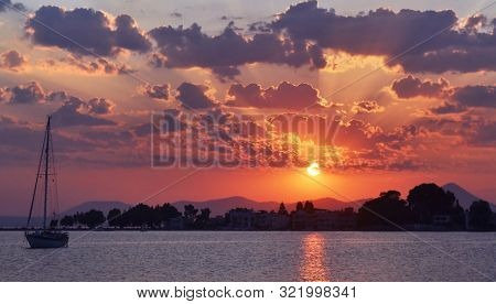 Sunset Scenery Of Eretria Euboea Greece - Greek Summer Destination