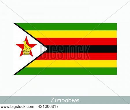 National Flag Of Zimbabwe. Zimbabwean Country Flag. Republic Of Zimbabwe Detailed Banner. Eps Vector