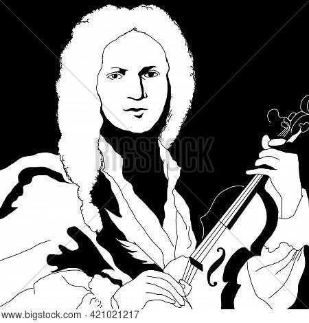 Realistic Illustration Of The Italian Composer Antonio Vivaldi