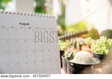 2021 Calendar Desk Place On Table. Desktop Calender For Planner To Plan Agenda, Timetable, Appointme