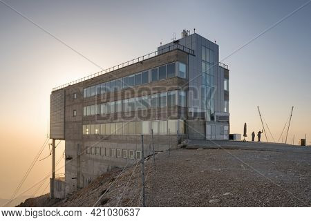 Antalya, Turkey - October 25, 2020: Olympos Teleferik cable car station  on the top of Tahtali mountain in Turkey