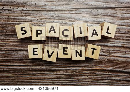 Special Event Alphabet Letter On Wooden Background