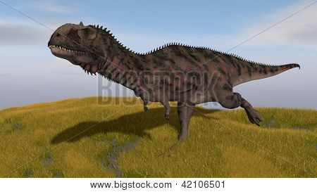 Majungasaurus v louky
