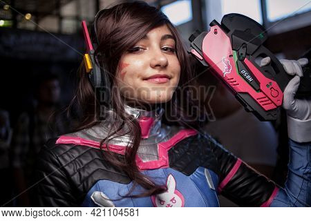 Kiev, Ukraine - May 20, 2018: Comic Con, An Annual Festival Of Geek Culture In Kiev, Ukraine. Cospla