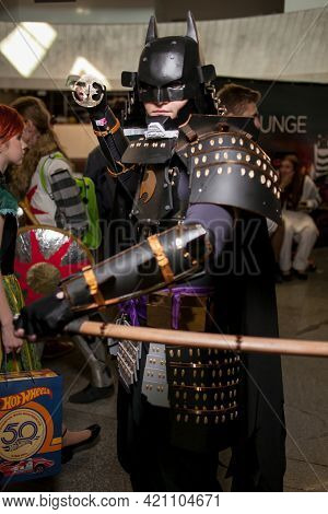 Kiev, Ukraine - May 20, 2018: Comic Con, An Annual Festival Of Geek Culture In Kiev, Ukraine. Cospla