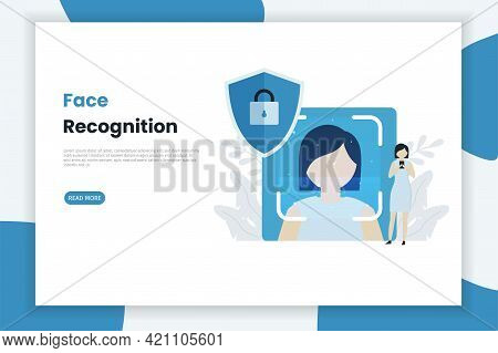 Face Recognition Technology System Illustration Concept. This Design Can Be Used For Websites, Landi