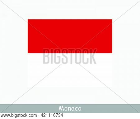 National Flag Of Monaco. Monacan Country Flag. Principality Of Monaco Detailed Banner. Eps Vector Il