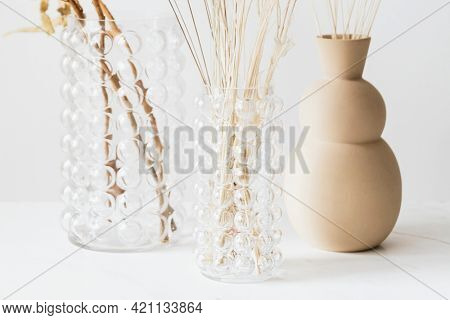 Dried Bunny Tail grass in vases