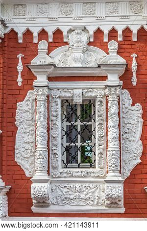 The Window Of The Stroganov Church With Stone Carving, Nizhny Novgorod, Russia