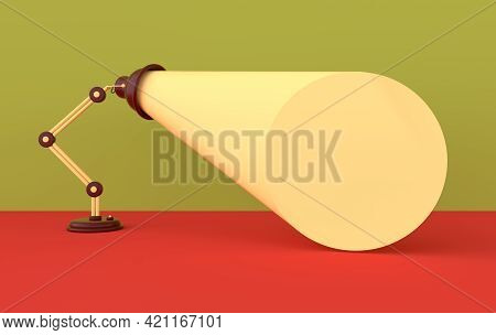 Advertising Poster With Lamp Light, 3d Render Illustration With Space For Text