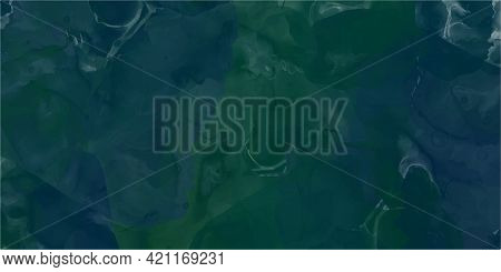 Abstract Green Marble Fluid Painted Background. Alcohol Ink Or Watercolor Art. Editable Vector Textu