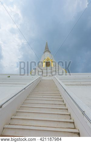 Beautiful Chedi Of Phukhao Thong In Ayutthaya, Thailand.
