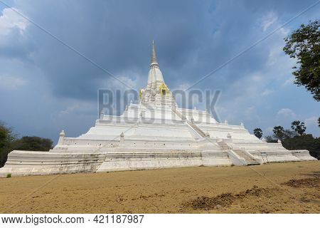 Beautiful Chedi Of Phukhao Thong In Ayutthaya, Thailand.