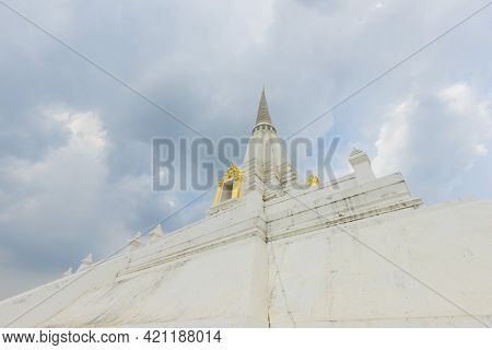 Beautiful Chedi Of Phukhao Thong In Ayutthaya, Thailand.