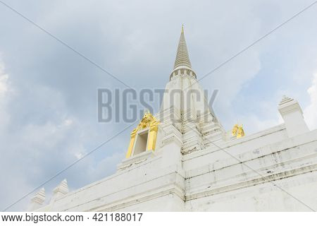 Beautiful Chedi Of Phukhao Thong In Ayutthaya, Thailand.