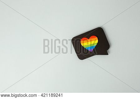 Happy Pride Month Banner For Lgbt Rights Or Social Issues Event In June. Colorful Rainbow Heart In B