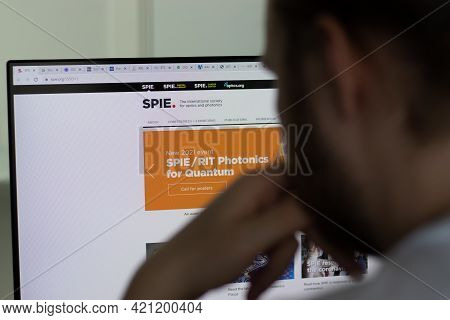 New York, Usa - 1 May 2021: Spie Company Website On Screen, Illustrative Editorial