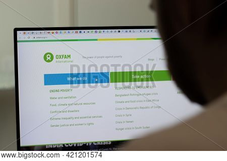 New York, Usa - 1 May 2021: Oxfam Company Website On Screen, Illustrative Editorial