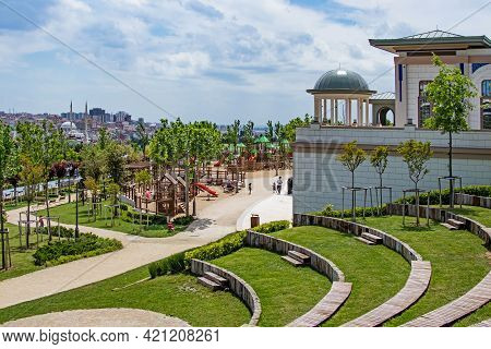 Halkali,istanbul,turkey- May 20,2021.spring View From Halkali Public Park With Its Nature,green Area