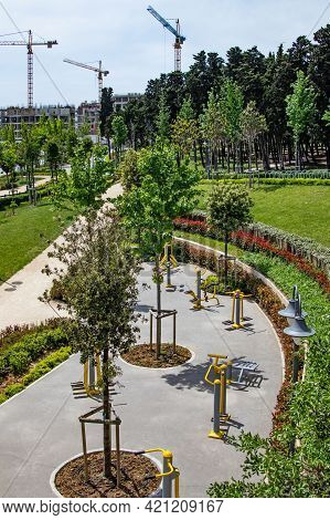 Halkali,istanbul,turkey- May 20,2021.spring View From Halkali Public Park With Its Nature,green Area