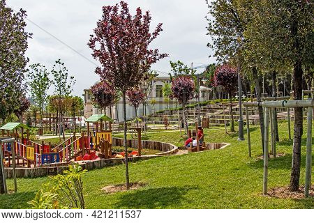 Halkali,istanbul,turkey- May 20,2021.spring View From Halkali Public Park With Its Nature,green Area