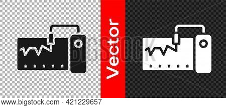 Black Electrical Measuring Instrument Icon Isolated On Transparent Background. Analog Devices. Measu